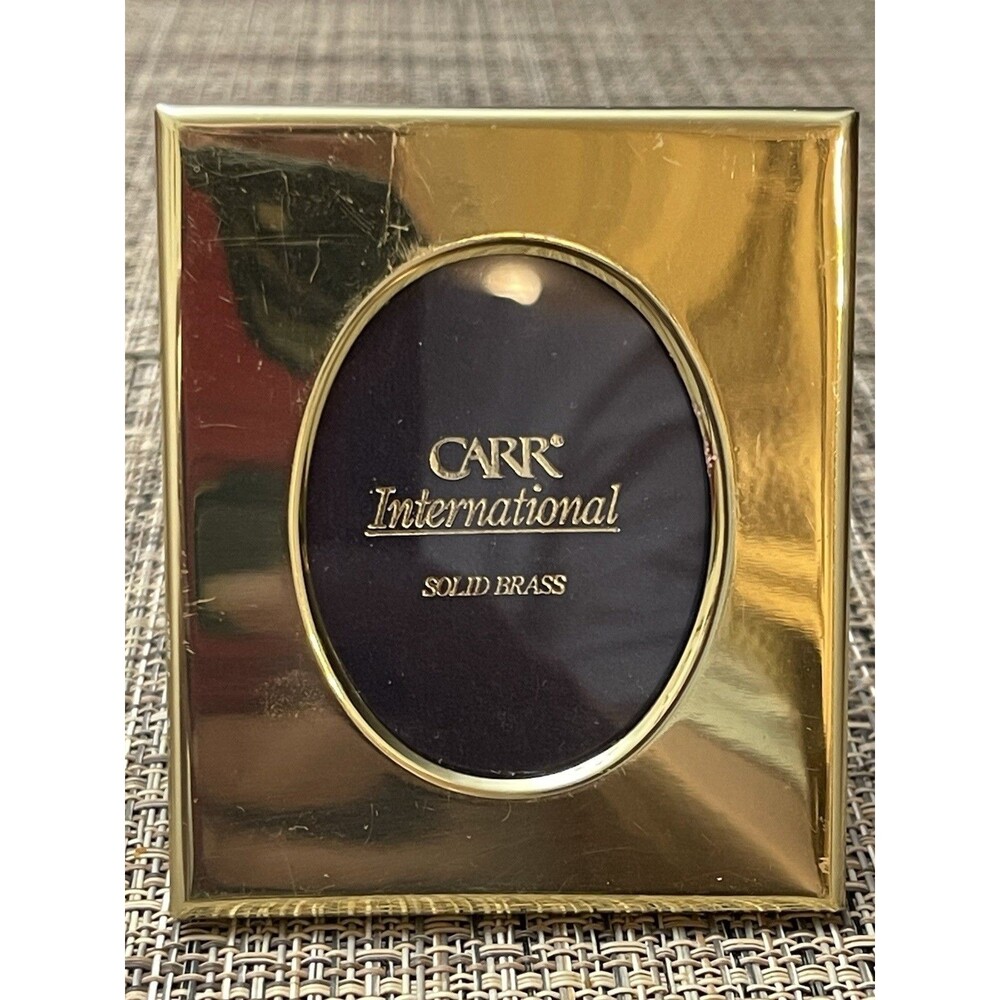 SOLD- CARR International Solid Brass Miniature Photo Frames Lot of Two Desktop - Picture 7 of 12
